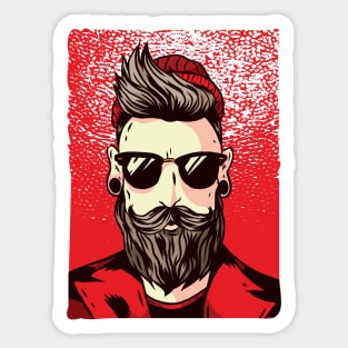 Bearded hipster Sticker